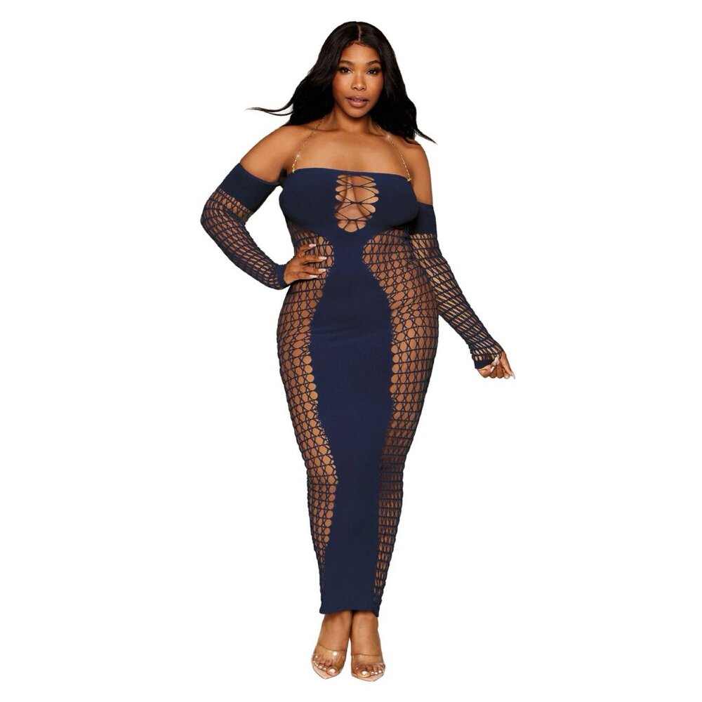 Dreamgirl Bodystocking Gown - Queen Size - Denim